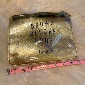 Benefit Gold Cosmetic Pouch with Fun Print